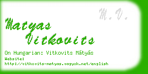 matyas vitkovits business card